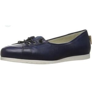 FSNY French sole navy leather sailor lace toe flats size 9